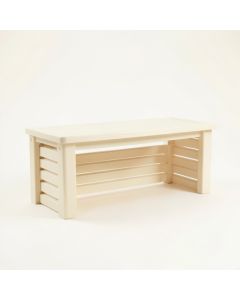 Cove Bridge Narrow Outdoor Storage Bench - Cream (synthetic illustration; no displayed measurements)