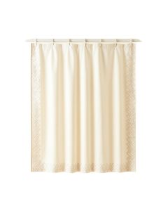 Summit Edge Shower Curtain Hanging Flat From A Plain Rod - Ivory