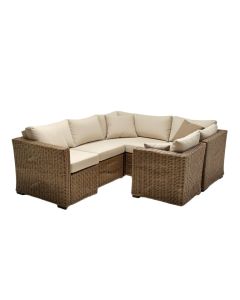 Barnett 6 Piece Rattan Sectional Seating Group With Cushions
