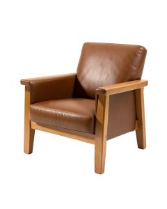 Williamsen 26 '' Wide Genuine Leather Armchair (synthetic illustration; no displayed measurements)