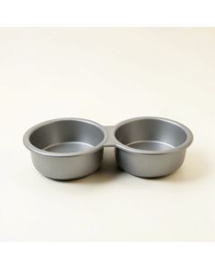 Moss Falls Pet Feeding Stand With Two Plain Empty Bowls - Gray (synthetic illustration; no displayed measurements)
