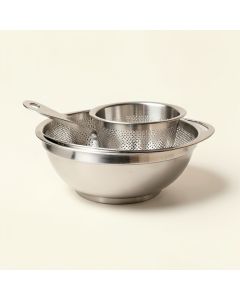 Cook Pro All Purpose 3 Piece Stainless Steel Strainer Set (synthetic illustration; no displayed measurements)