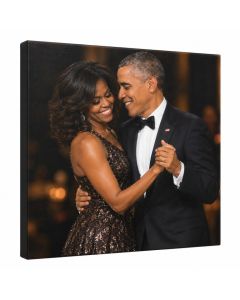 Political Barack And Michelle Dancing Photographic Print On Canvas