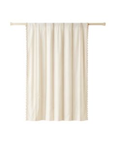Cliff Falls Shower Curtain Hanging Flat From A Plain Rod - Ivory