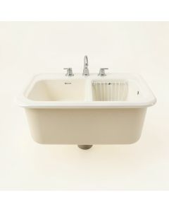33 '' L X 18 '' W Double Basin Farmhouse/Apron Kitchen Sink With Sink Grid And Drain Assembly (synthetic illustration; no displayed measurements)