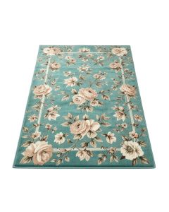 Rowley Floral Teal/Beige/Ivory Indoor / Outdoor Rug (synthetic illustration; no displayed measurements)
