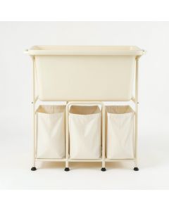 Dawn Crest Laundry Sorting Station With Plain Removable Bags - Cream (synthetic illustration; no displayed measurements)