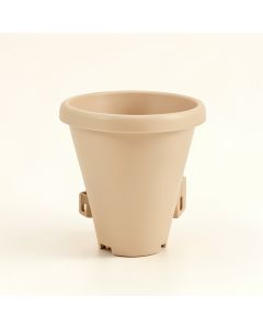 Willow Brook Empty Railing Planter With Integral Brackets - Beige (synthetic illustration; no displayed measurements)