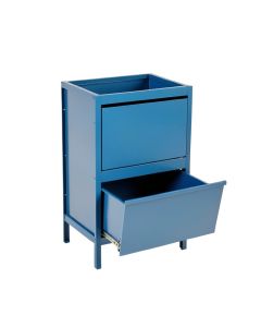 Flint Bridge Freestanding Pull-Out Hamper Cabinet - Blue (synthetic illustration; no displayed measurements)