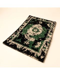 Volfango Abstract Handwoven Wool Black/Green/Beige Area Rug (synthetic illustration; no displayed measurements)
