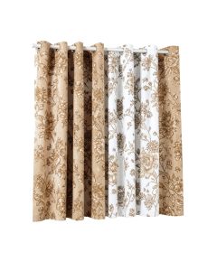 Jacquard Woven Floral Room Darkening Grommet Curtain Panels