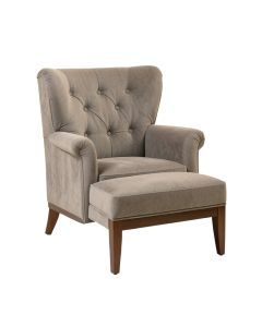 Cheviotdale 27.2 '' Wide Tufted Polyester Wingback Chair And Ottoman (synthetic illustration; no displayed measurements)