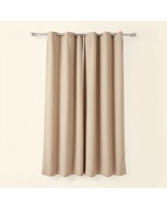 Abella Natural Beaded Solid Color Single Curtain Panel (synthetic illustration; no displayed measurements)