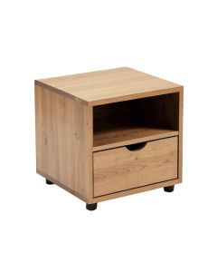 Emera Solid Wood End Table With Storage (synthetic illustration; no displayed measurements)