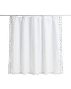 Shore Dale Shower Curtain Hanging Flat From A Plain Rod - White (synthetic illustration; no displayed measurements)