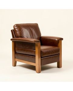 Luigi 48 '' Wide Top Grain Leather Armchair (synthetic illustration; no displayed measurements)