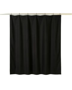 Wren Crest Shower Curtain Hanging Flat From A Plain Rod - Black