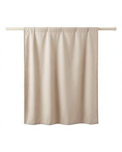 Oak Falls Shower Curtain Hanging Flat From A Plain Rod - Beige (synthetic illustration; no displayed measurements)