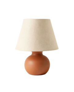 Ash Brook Table Lamp With A Plain Fabric Shade - Terracotta