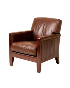 29.33 '' Wide Top Grain Leather Armchair (synthetic illustration; no displayed measurements)