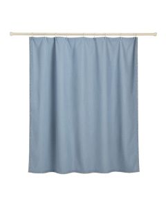 Glen Dell Shower Curtain Hanging Flat From A Plain Rod - Blue