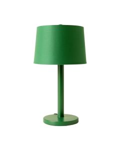 River Canyon Table Lamp With A Plain Fabric Shade - Green