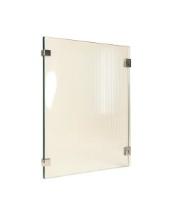 Fluted 34 '' W X 78 '' H Frameless Fixed Glass Panel (synthetic illustration; no displayed measurements)