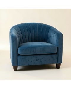 Vale Arc Upholstered Armchair - Blue (synthetic illustration; no displayed measurements)