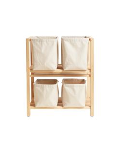 Linden Branch Laundry Sorting Station With Plain Removable Bags - Beige (synthetic illustration; no displayed measurements)