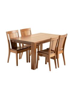 Abrahem Butterfly Leaf Rubberwood Solid Wood Dining Set