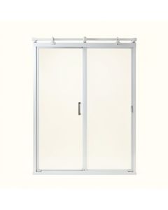 Mirage-X 56 '' W X 72 '' H Single Sliding Semi-Frameless Shower Door With Clearmax™ Technology (synthetic illustration; no displayed measurements)