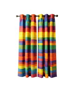 Cranford Colorful Home Rainbow Color Contour Display Futuristic Block Brick-Like Geometric Artisan Graphic Print & Text Semi-Sheer Rod Pocket Curtain Panel (synthetic illustration; no displayed measurements)