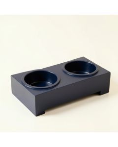 Bay Arc Pet Feeding Stand With Two Plain Empty Bowls (synthetic illustration; no displayed measurements)