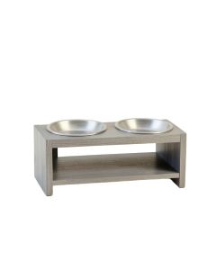 Lake Dale Pet Feeding Stand With Two Plain Empty Bowls - Gray (synthetic illustration; no displayed measurements)