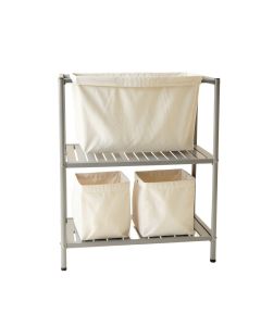 Cove Crossing Laundry Sorting Station With Plain Removable Bags - Gray