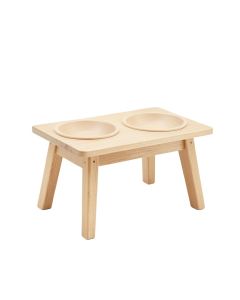 Lake Canyon Pet Feeding Stand With Two Plain Empty Bowls - Beige