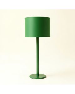 Reed Arc Floor Lamp With A Plain Fabric Shade - Green (synthetic illustration; no displayed measurements)