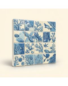 Marine Animals 0.9 '' X 0.9 '' Random Mosaic Wall & Floor Tile (synthetic illustration; no displayed measurements)