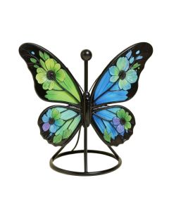 Floral Glass Butterfly Plant Stand