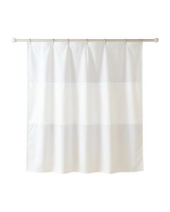 Dawn Bridge Shower Curtain Hanging Flat From A Plain Rod - White (synthetic illustration; no displayed measurements)