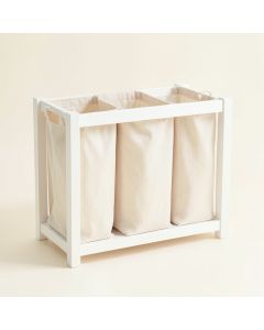 Olive Bend Laundry Sorting Station With Plain Removable Bags - White (synthetic illustration; no displayed measurements)