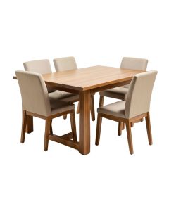 Alysse Butterfly Leaf Rubberwood Solid Wood Dining Set