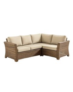 Amichai Outdoor 3 Piece Rattan Sofa Seating Group Set With Cushions