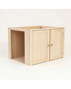 Heath Bridge Empty Furniture-Style Litter Enclosure - Beige (synthetic illustration; no displayed measurements)