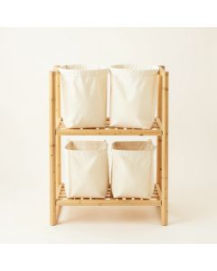 Laurel Branch Laundry Sorting Station With Plain Removable Bags - Cream (synthetic illustration; no displayed measurements)