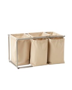 River Bridge Laundry Sorting Station With Plain Removable Bags - Beige (synthetic illustration; no displayed measurements)