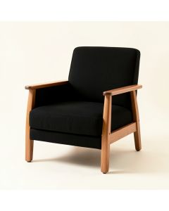 Sage Crest Upholstered Armchair - Black (synthetic illustration; no displayed measurements)