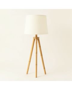 Juniper Branch Floor Lamp With A Plain Fabric Shade - Cream (synthetic illustration; no displayed measurements)