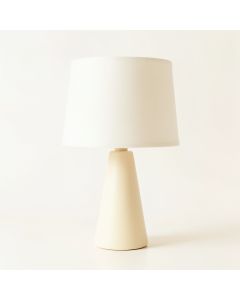 Rowan Canyon Table Lamp With A Plain Fabric Shade - Cream (synthetic illustration; no displayed measurements)