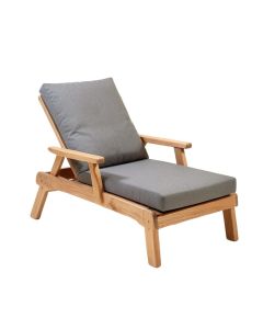 Iola Outdoor Reclining Chaise Lounge With Cushion